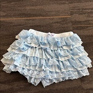 Light Blue Lace Ruffle Skirt for Kids
